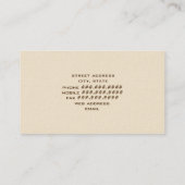 Carte De Visite Dessinateur d'intérieurs - Chambre Brown de style (Dos)