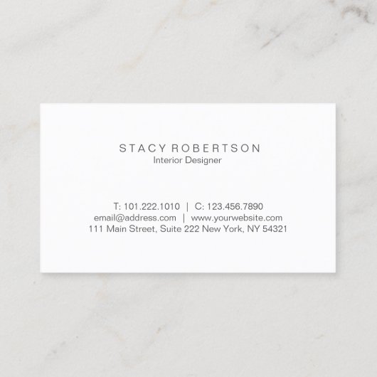 Carte De Visite Dessinateur d'intérieurs d'aquarelle rose moderne (Dos)