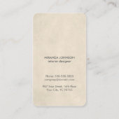 Carte De Visite Dessinateur d'intérieurs de motif blanc beige (Dos)