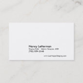 Carte De Visite Dessinateur d'intérieurs de vieux routier à la (Dos)