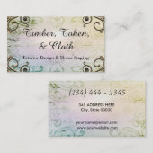 Carte De Visite Dessinateur d'intérieurs d'or d'arc-en-ciel (Devant / Derrière)