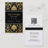 Carte De Visite Dessinateur d'intérieurs élégant de damassé de (Devant / Derrière)