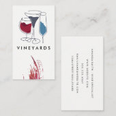Carte De Visite Dessins de lunettes de vin artistiques | Créatif (Devant / Derrière)