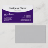 Carte De Visite Dessus Courbé - Violet Profond (Devant / Derrière)