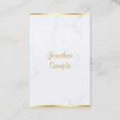 Carte De Visite Dessus de marbre blanc moderne élégant de (Devant)