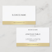 Carte De Visite Dessus de professionnel de Simple Elegant Gold (Devant / Derrière)