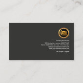 Carte De Visite Dessus grunge de toit de l'or de l'entrepreneur (Dos)