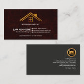 Carte De Visite Dessus grunge de toit de l'or de l'entrepreneur (Devant / Derrière)