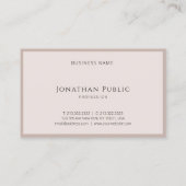 Carte De Visite Dessus moderne élégant de luxe de modèle de (Dos)