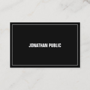 Carte De Visite Dessus simple blanc noir moderne professionnel