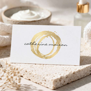 Carte de visite d'esthéticienne Logo Beauté Or