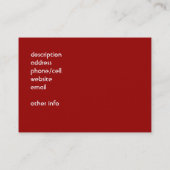 Carte de visite d'établissement vinicole (Dos)