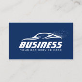 Carte De Visite Détail auto Automotive Lave-auto Marine Blue (Devant)