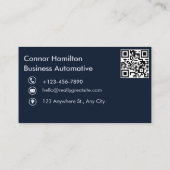 Carte De Visite Détail auto Lavage automobile bleu profond (Dos)