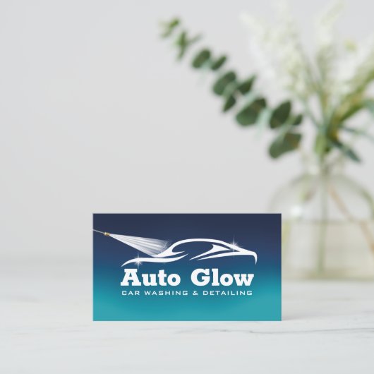 Carte De Visite Détail auto Lavage de voiture Nettoyage automobile (Debout devant)