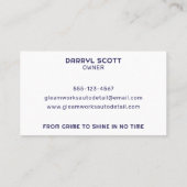 Carte De Visite Détail auto Lavage de voiture Valutation Cool rétr (Dos)