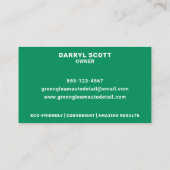 Carte De Visite Détail auto Lavage de voiture Valutation éco vert (Dos)