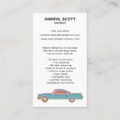 Carte De Visite Détail auto Lavage de voiture Valutation Retro Vin (Dos)