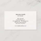 Carte De Visite Détail auto, Lave-auto automobile (Dos)