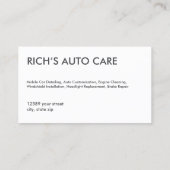 Carte De Visite Détail auto mobile (Dos)