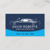 Carte De Visite Détail auto mobile Sparkling Car Wash Blue (Devant)