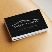 Carte De Visite Détail auto noir, Logo de réparation automatique