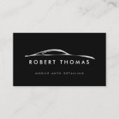 Carte De Visite Détail auto noir, Logo de réparation automatique (Devant)