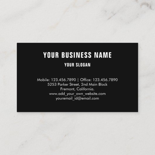 Carte De Visite Détail auto noir, Réparation automatique noir (Dos)