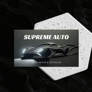 Carte De Visite Détail auto, Réparation, Magasin de voiture 3D gri