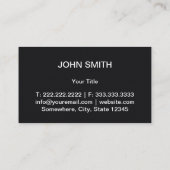 Carte De Visite Détail Auto Spa moderne noir voiture (Dos)