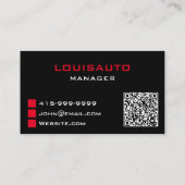 Carte De Visite Détail automatique Code qr de nettoyage de voiture (Dos)