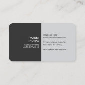 Carte De Visite Détail automatique gris foncé, réparation automati (Dos)