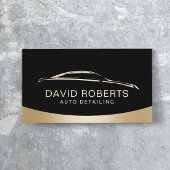 Carte De Visite Détail automatique Lave-auto Automotive Black & Go