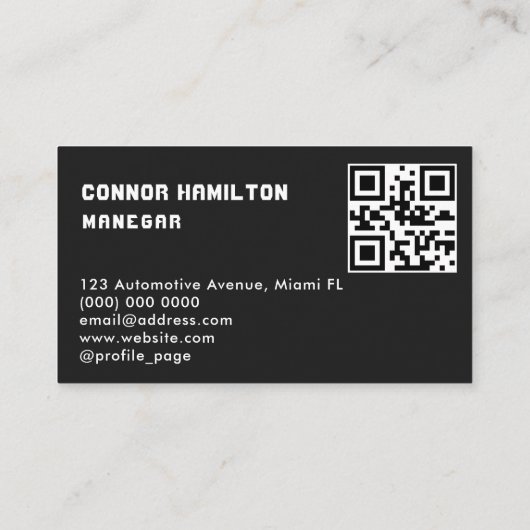 Carte De Visite Détail automatique Lave-auto Nettoyage moderne rou (Dos)