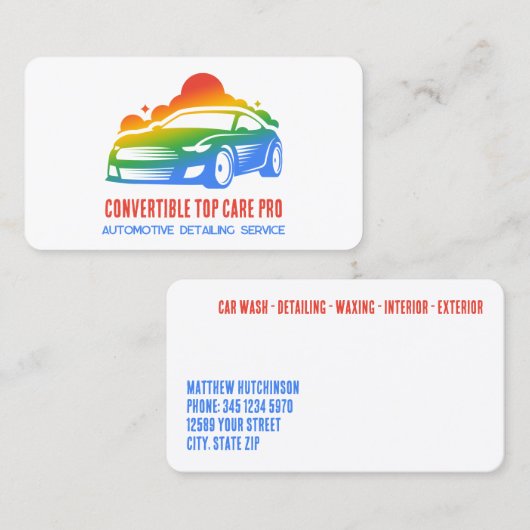 Carte De Visite Détail de la voiture coloré (Devant / Derrière)