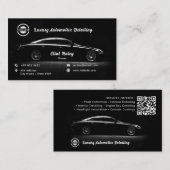 Carte De Visite Détail de l'automobile moderne | Noir (Devant / Derrière)