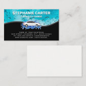 Carte De Visite Détail du lavage de voiture | Perles d'eau sur ver (Devant / Derrière)