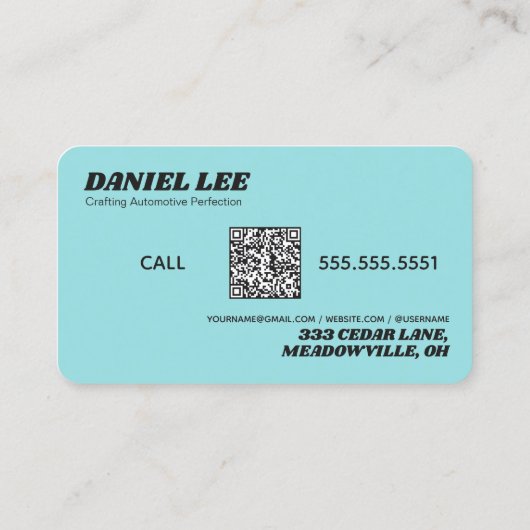 Carte De Visite Détaillant automatique 🚨 logo personnalisé (Dos)