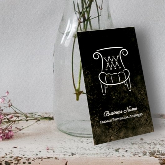 Carte De Visite Détaillant d'antiquités de Fauteuil Provincial vin