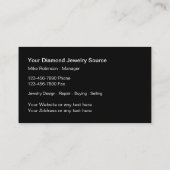 Carte De Visite Détaillant de bijoux en diamant (Dos)