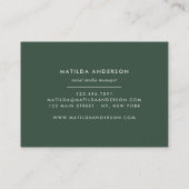 Carte De Visite Détails botaniques de feuillage et d'or (Dos)