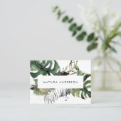 Carte De Visite Détails botaniques de feuillage et d'or (Debout devant)