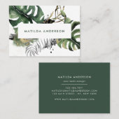 Carte De Visite Détails botaniques de feuillage et d'or (Devant / Derrière)