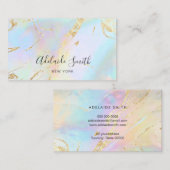 Carte De Visite détails de feuille simulée holographie FAUX (Devant / Derrière)