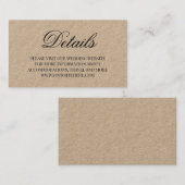 Carte De Visite Détails du Mariage de calligraphie de script fanta (Devant / Derrière)