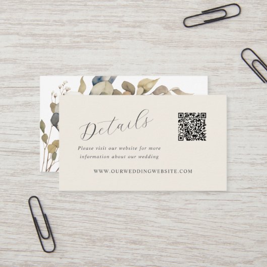 Carte De Visite Détails QR Code soft cottons spring website (Devant/Arrière en situation)