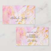 Carte De Visite détails simulés sur le marbre rose (Devant / Derrière)