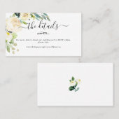 Carte De Visite Détails sur le Mariage des fleurs d'amortisseur d' (Devant / Derrière)