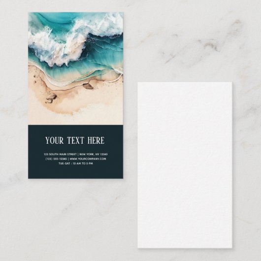 Carte de visite d'été de la plage tropicale (Devant / Derrière)