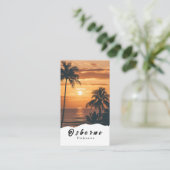 Carte de visite d'été Sunrise Palm Trees (Debout devant)